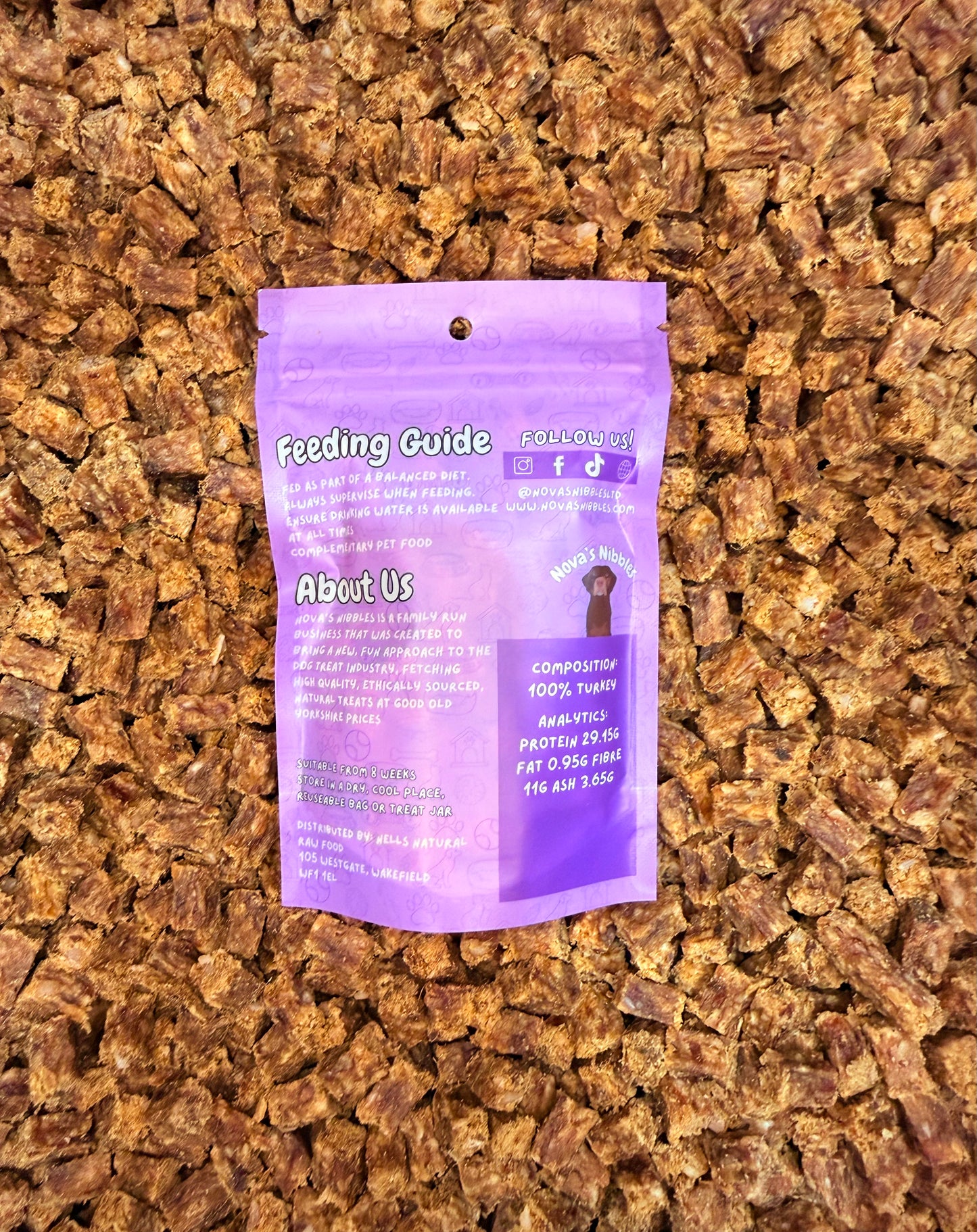 Nova's Nibbles Turkey Training Treats Back