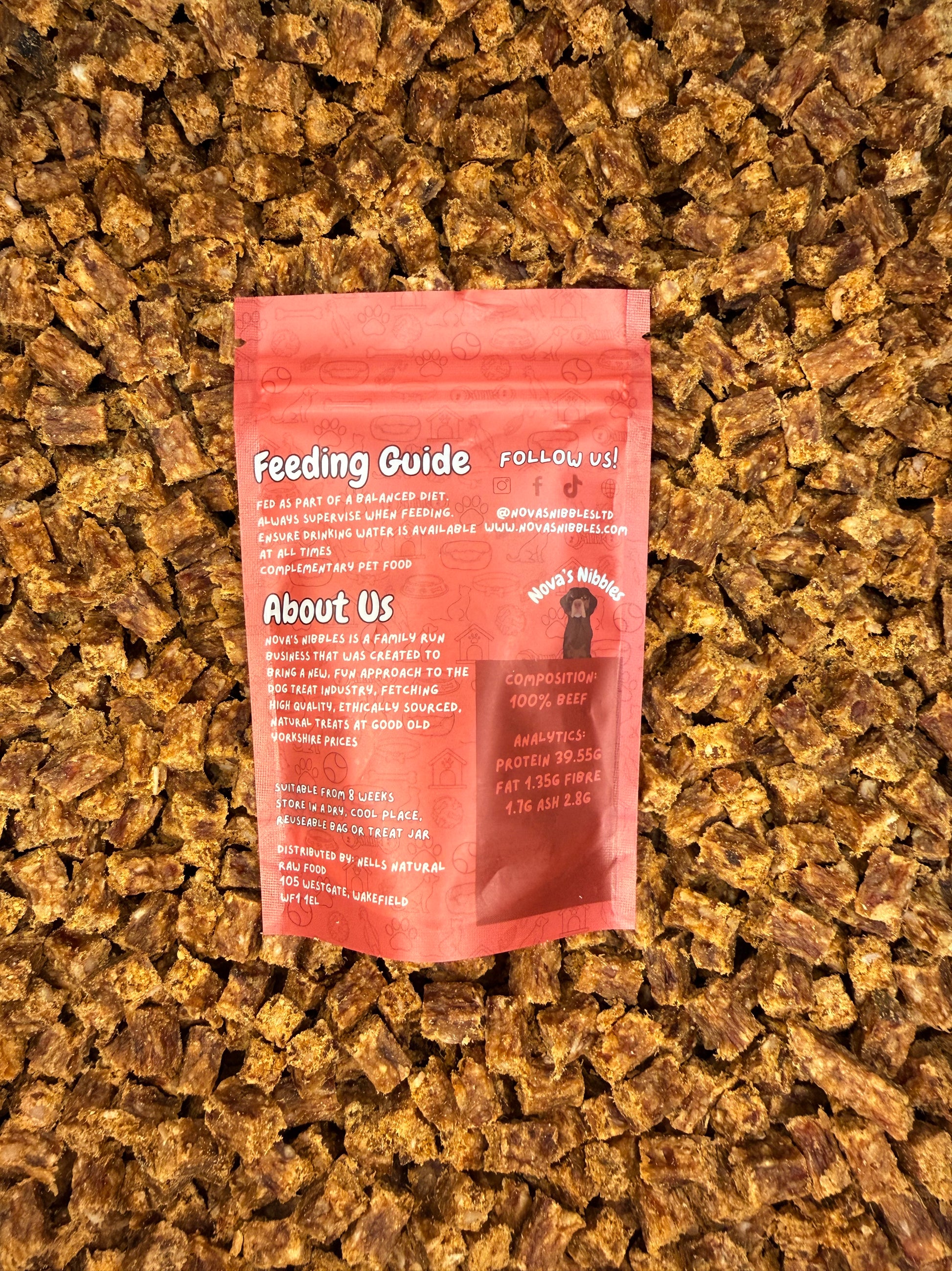 Novas Nibbles Beef Training Treats Back