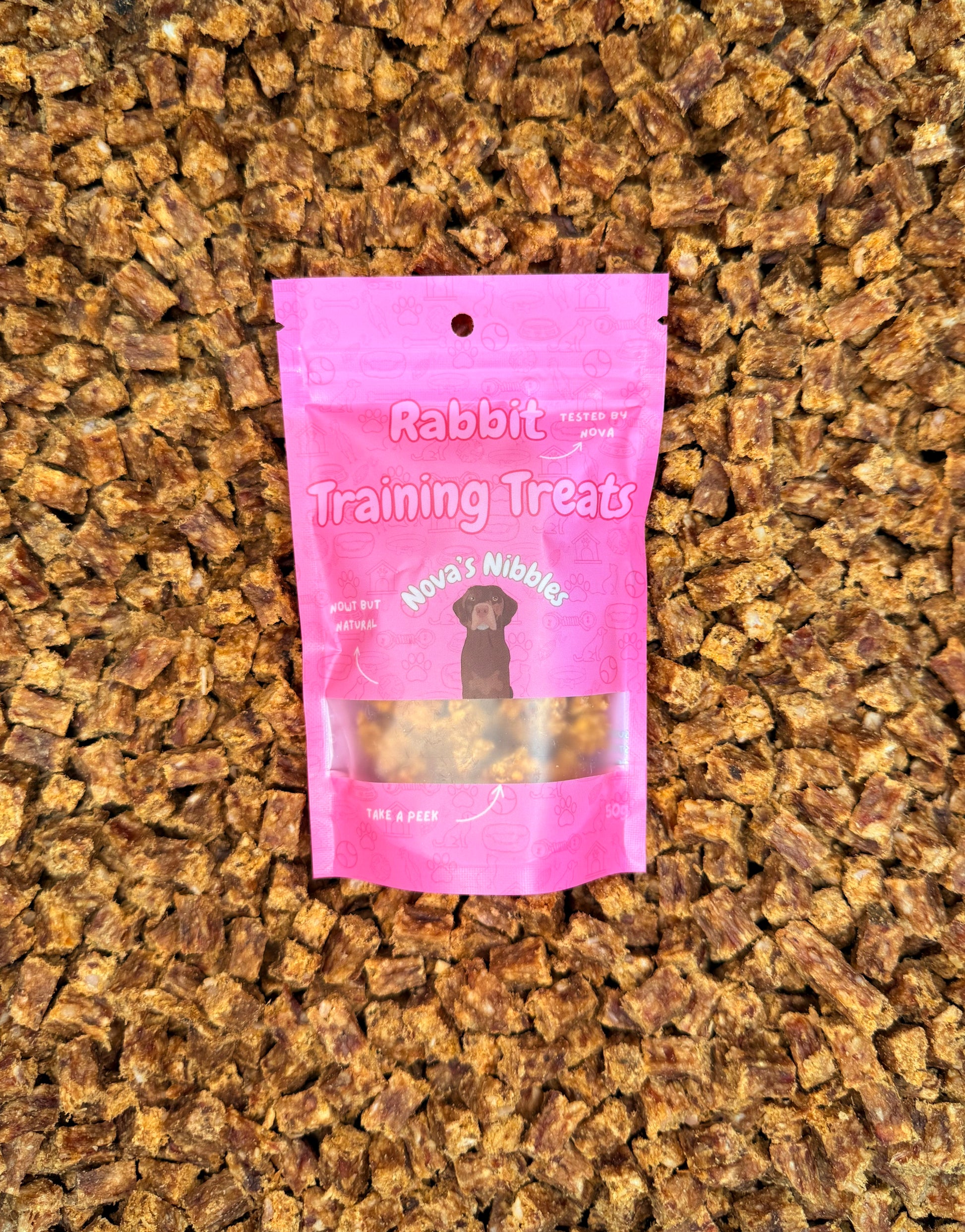 Nova's Nibbles Rabbit Training Treats Front