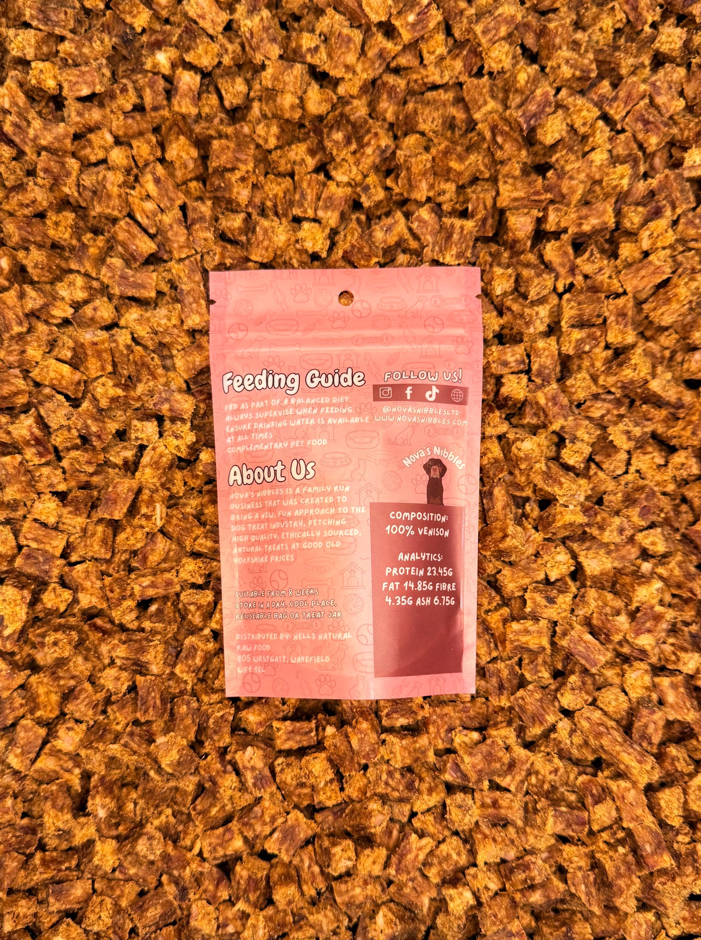 Nova's Nibbles Venison Training Treats Back