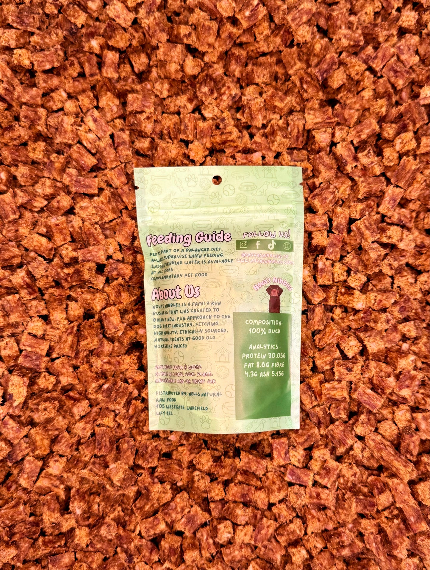 Nova's Nibbles Duck Training Treats Back