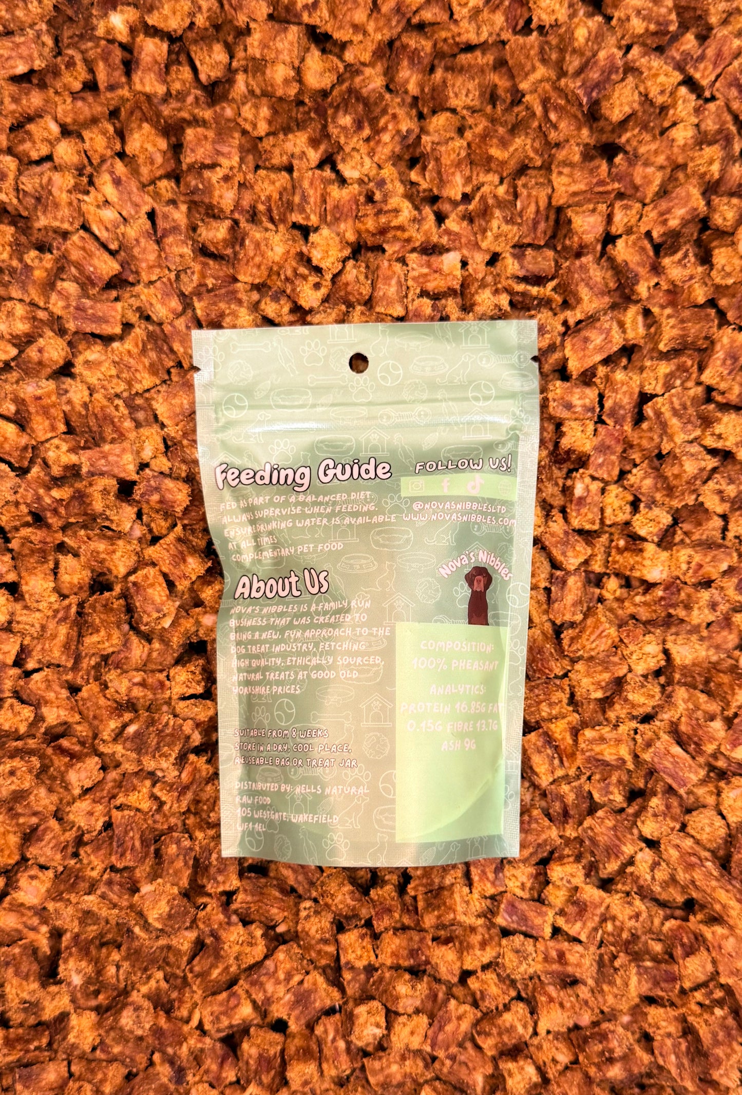 Nova's Nibbles Pheasant Training Treats Back