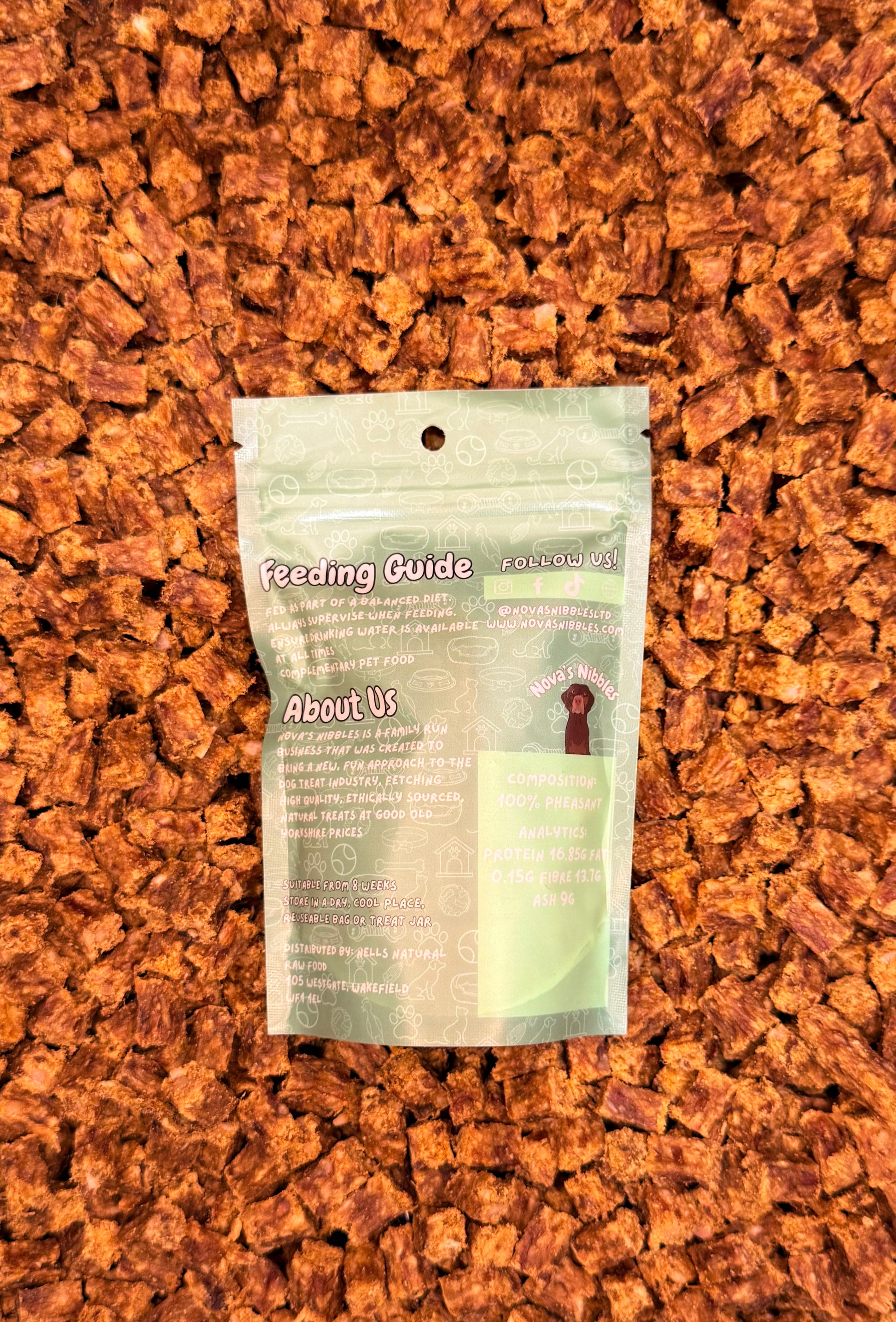 Nova's Nibbles Pheasant Training Treats Back